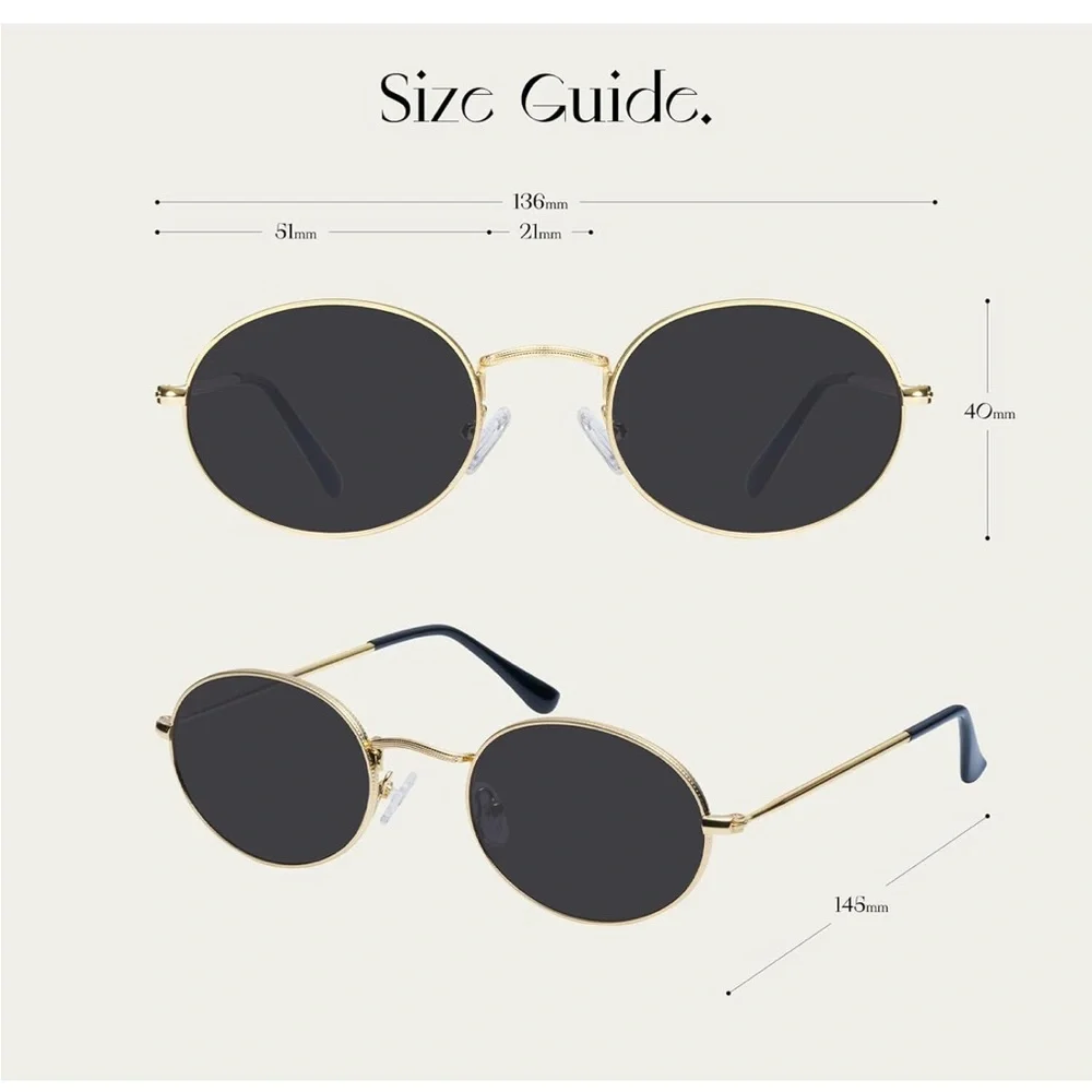 Gold and Black Women's Sunglasses